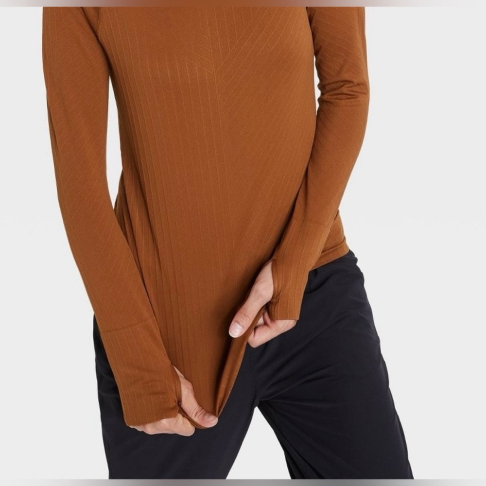 All in Motion Women's Long Sleeve Top - cinnamon color